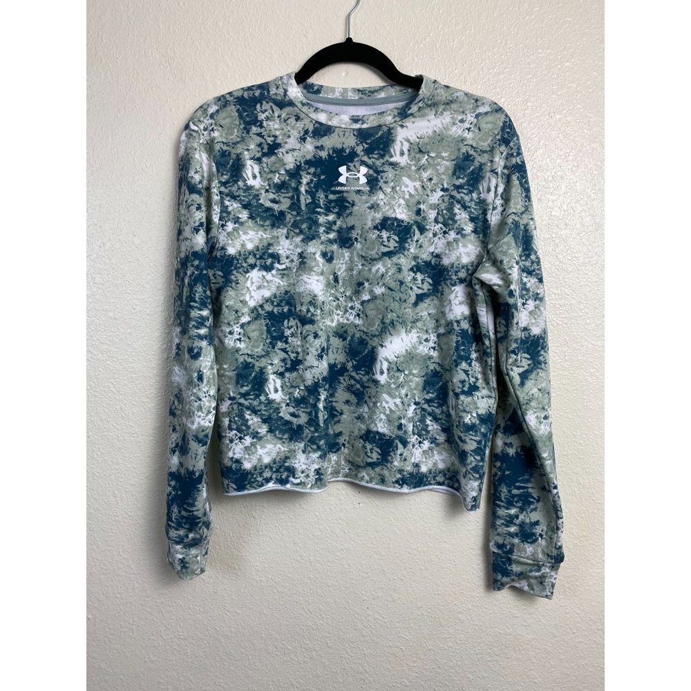Under Armour Hydro camo Loose Sweatshirt Womens size Medium‎ Green Athleisure